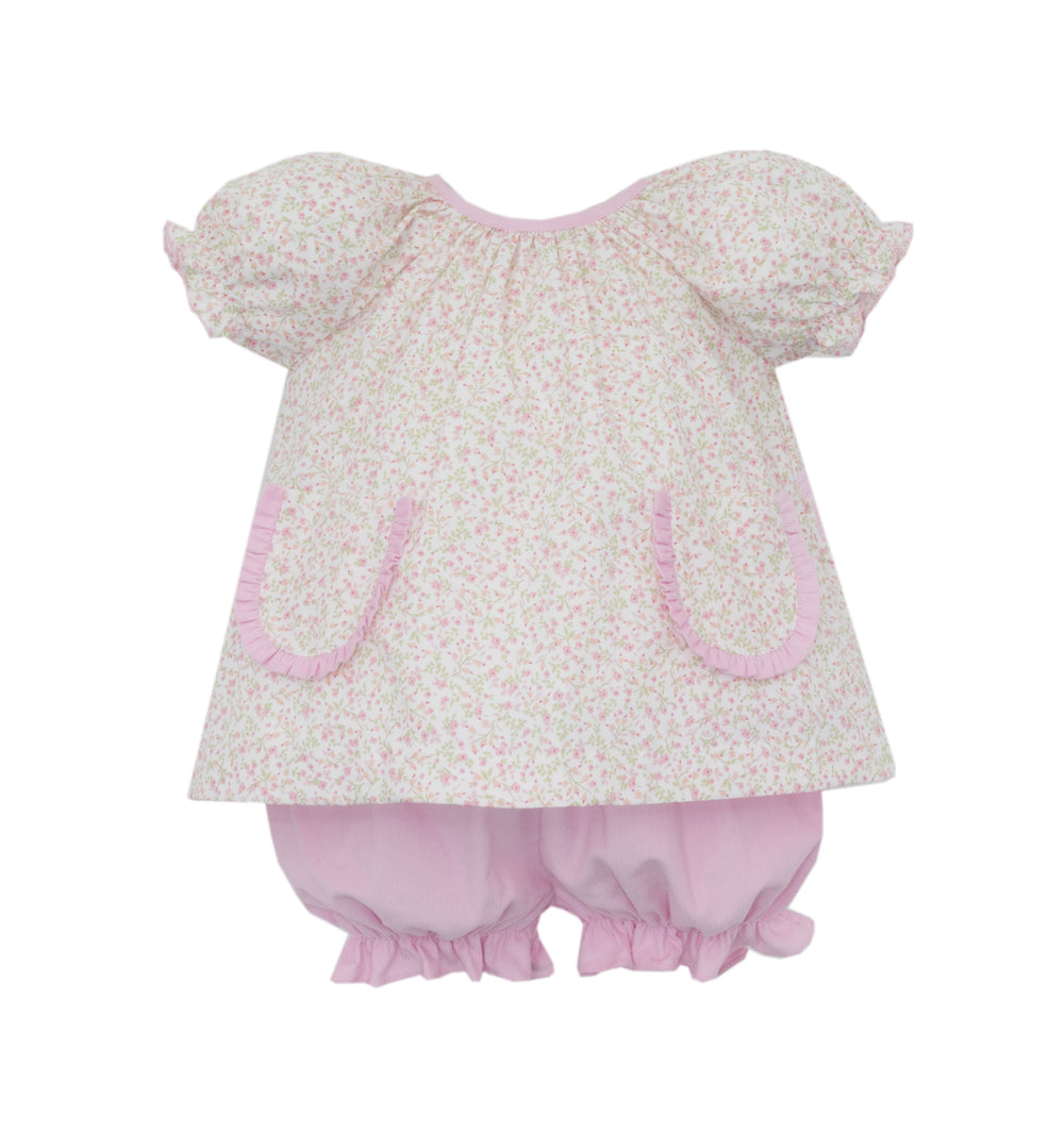 Pink Floral Bloomer Set