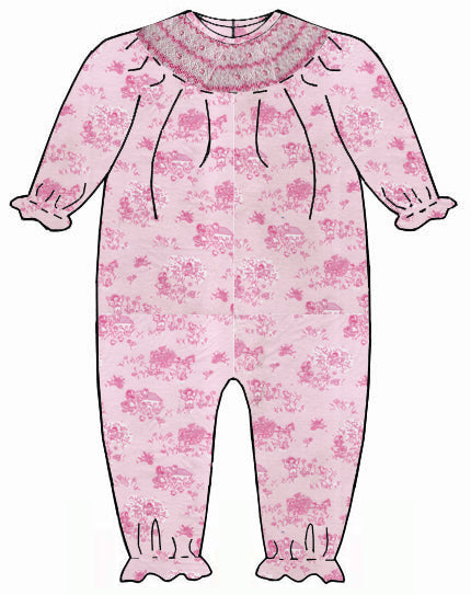 Pink French Toile Romper