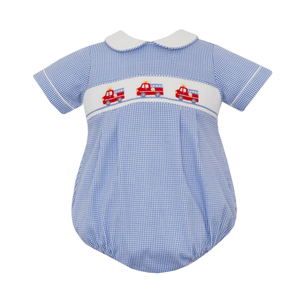 Firetrucks Smocked Bubble