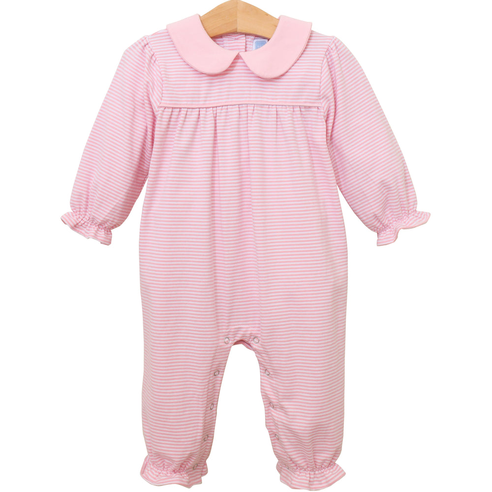Abigail Romper - Light Pink Stripe