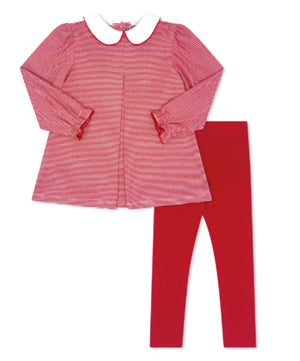 Caroline Legging Set - Red Mini Stripe