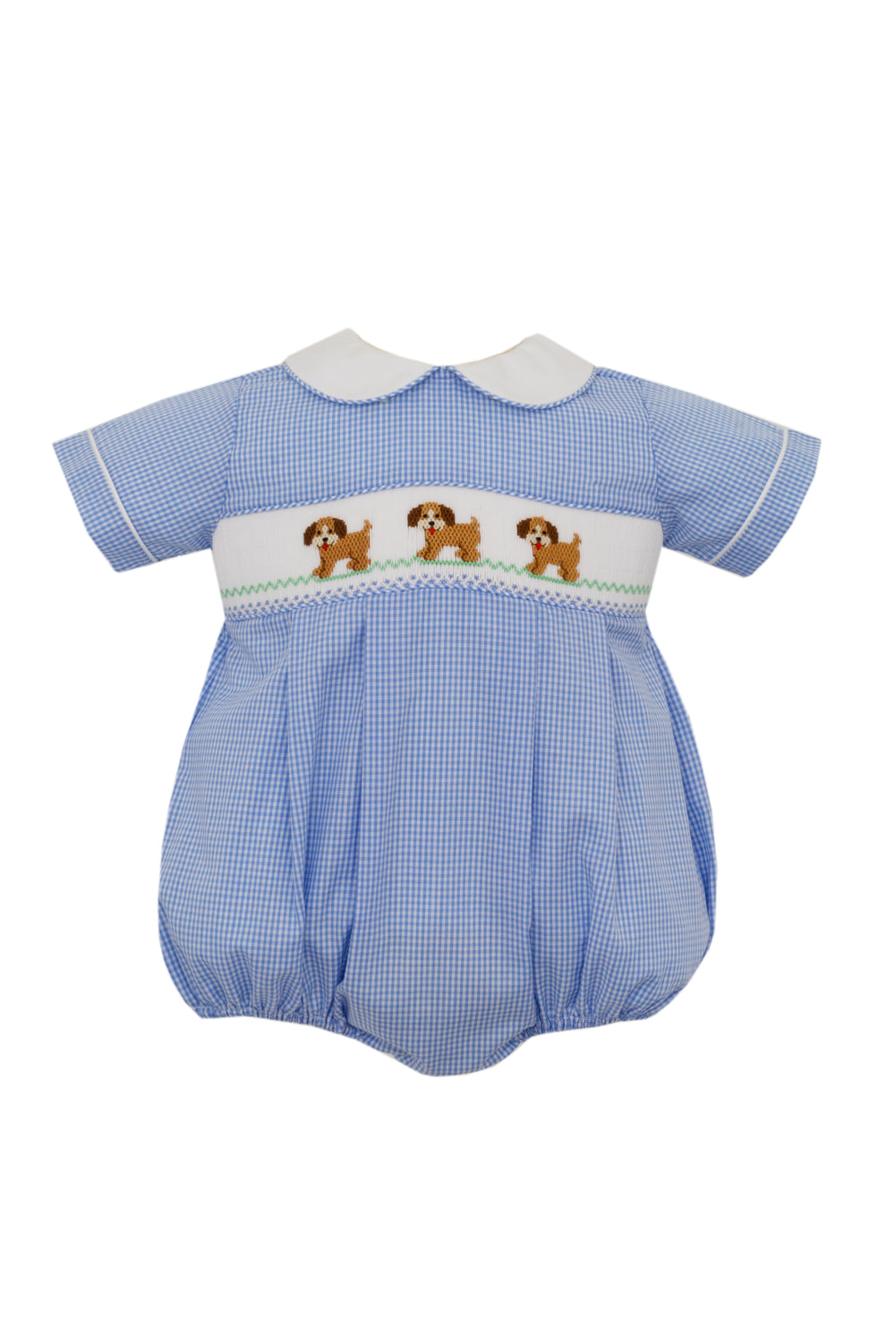 Puppies Blue Gingham Bubble