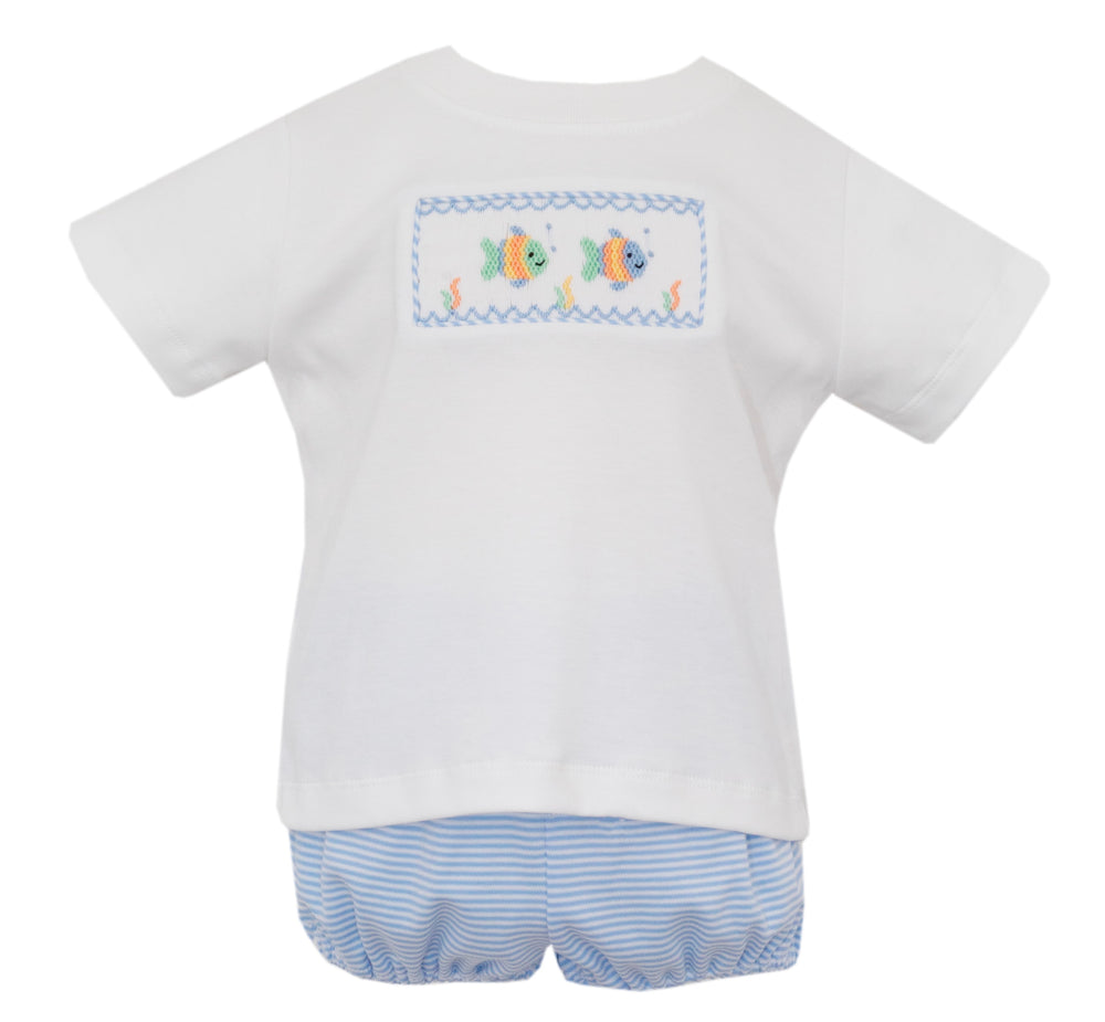 Fish Smocked Short Set