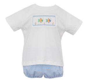 Fish Smocked Short Set