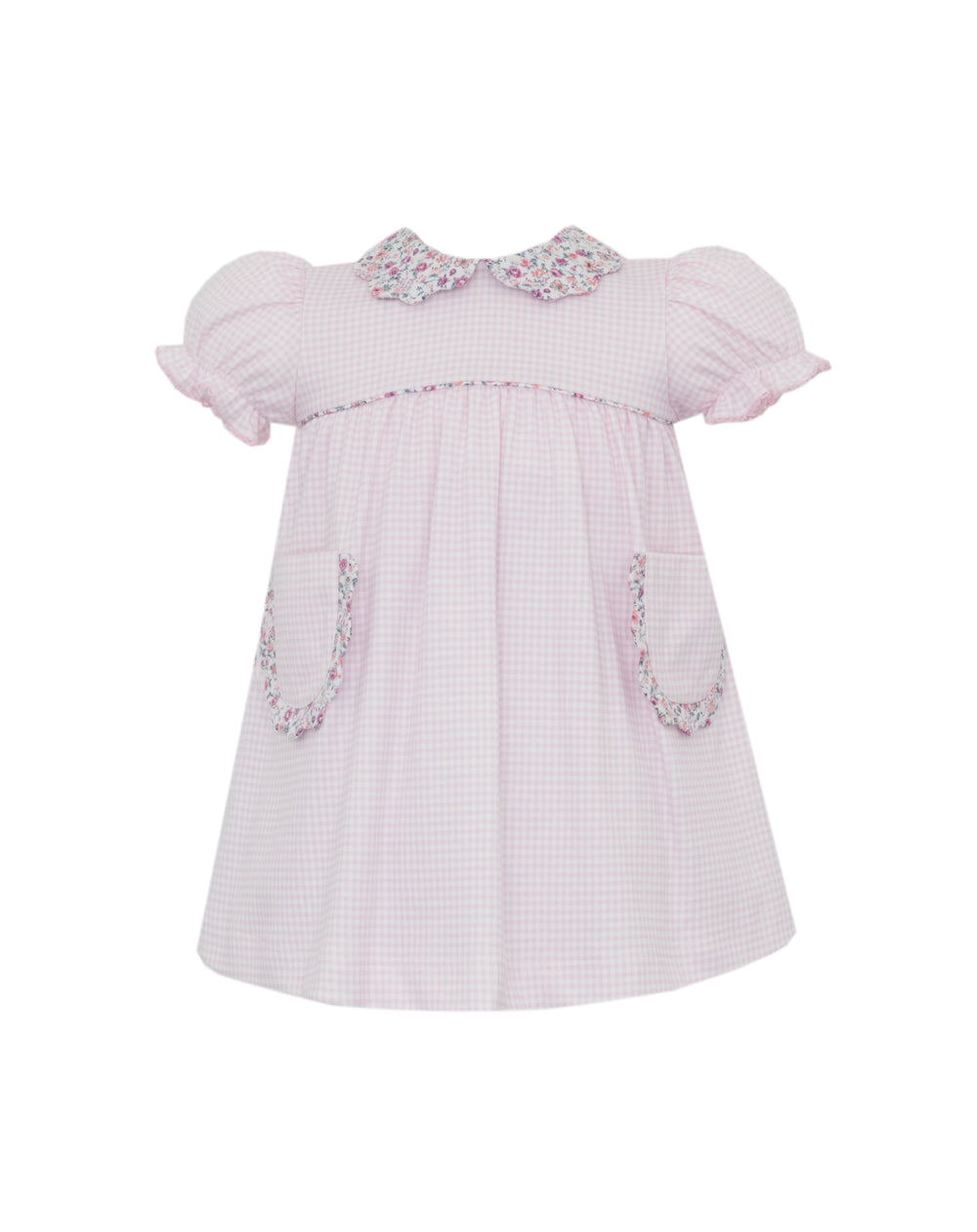 Pink Gingham Knit Dress