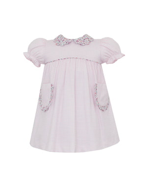 Pink Gingham Knit Dress