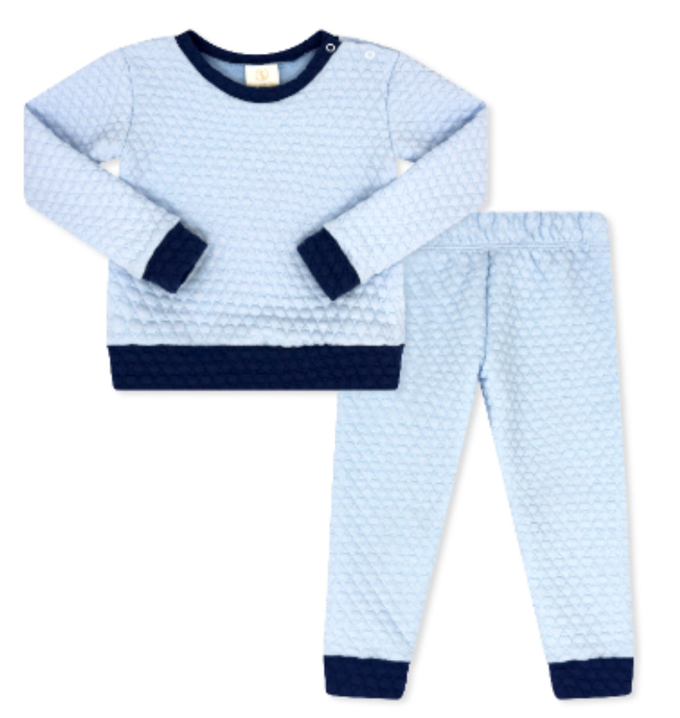 Quilted Sweatsuit - Windy Blue/Northshore Navy