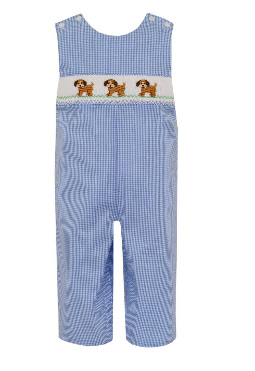 Puppies Blue Gingham Longall