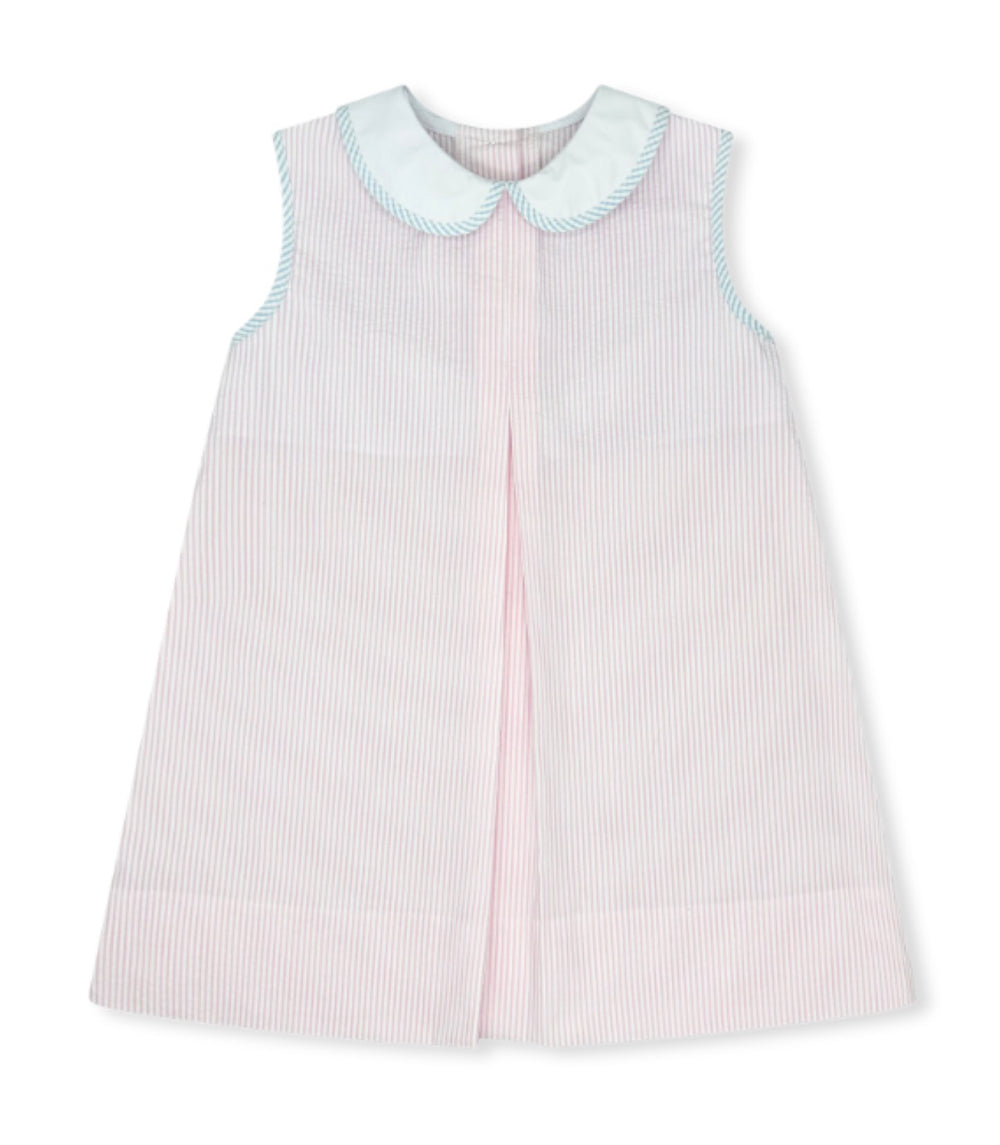 Caroline Dress - Pink Seersucker