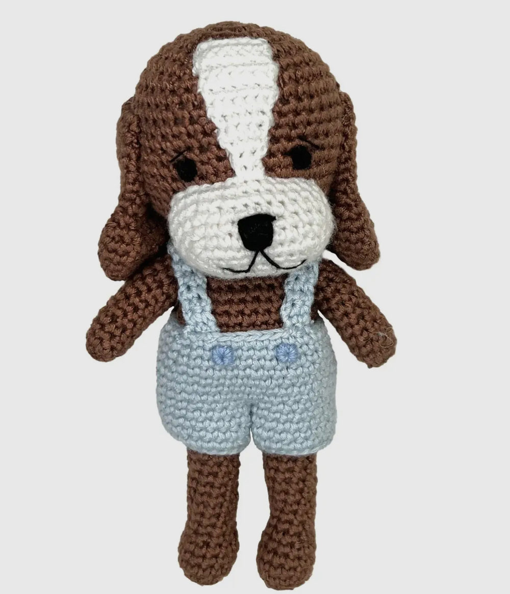 Dog Bamboo Crochet Rattle