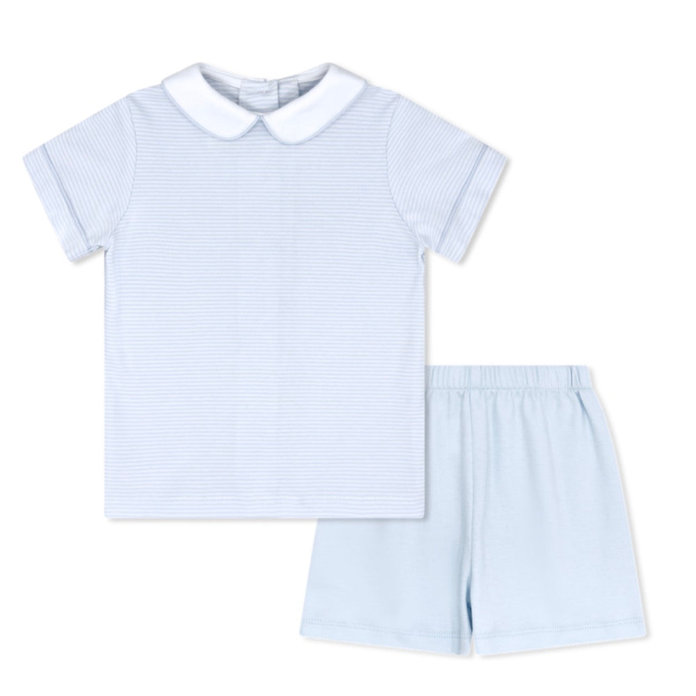Sibley Short Set - Light Blue Ministripe