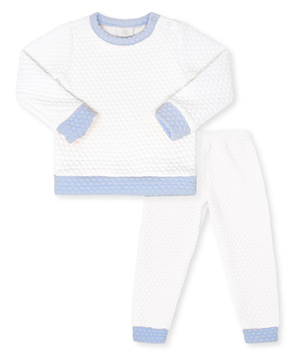 Quilted Sweatsuit - White/Blue