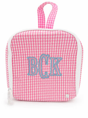 Pink Gingham Applique Lunchbox