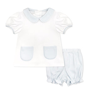 Blessings Bloomer Set - Blue Mini Stripe
