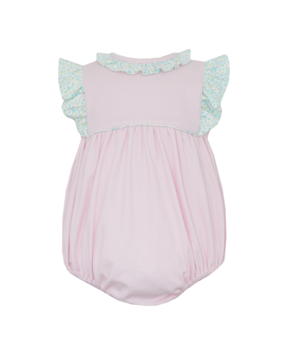 Pink Knit Floral Trim Bubble