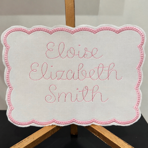 Embroidered Name Announcement Card - Multi Option