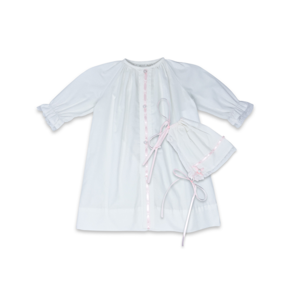 Daygown Set - Blessings White Batiste, Pink