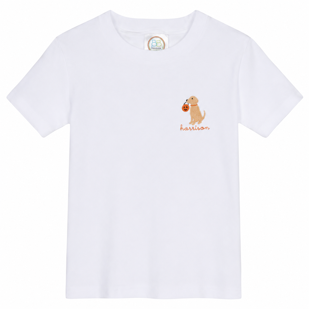 Puppy & Pumpkin Embroidered Shirt