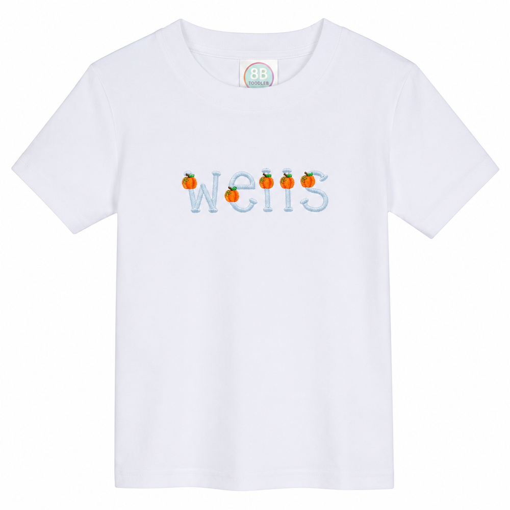 Pumpkin Name Embroidered Shirt
