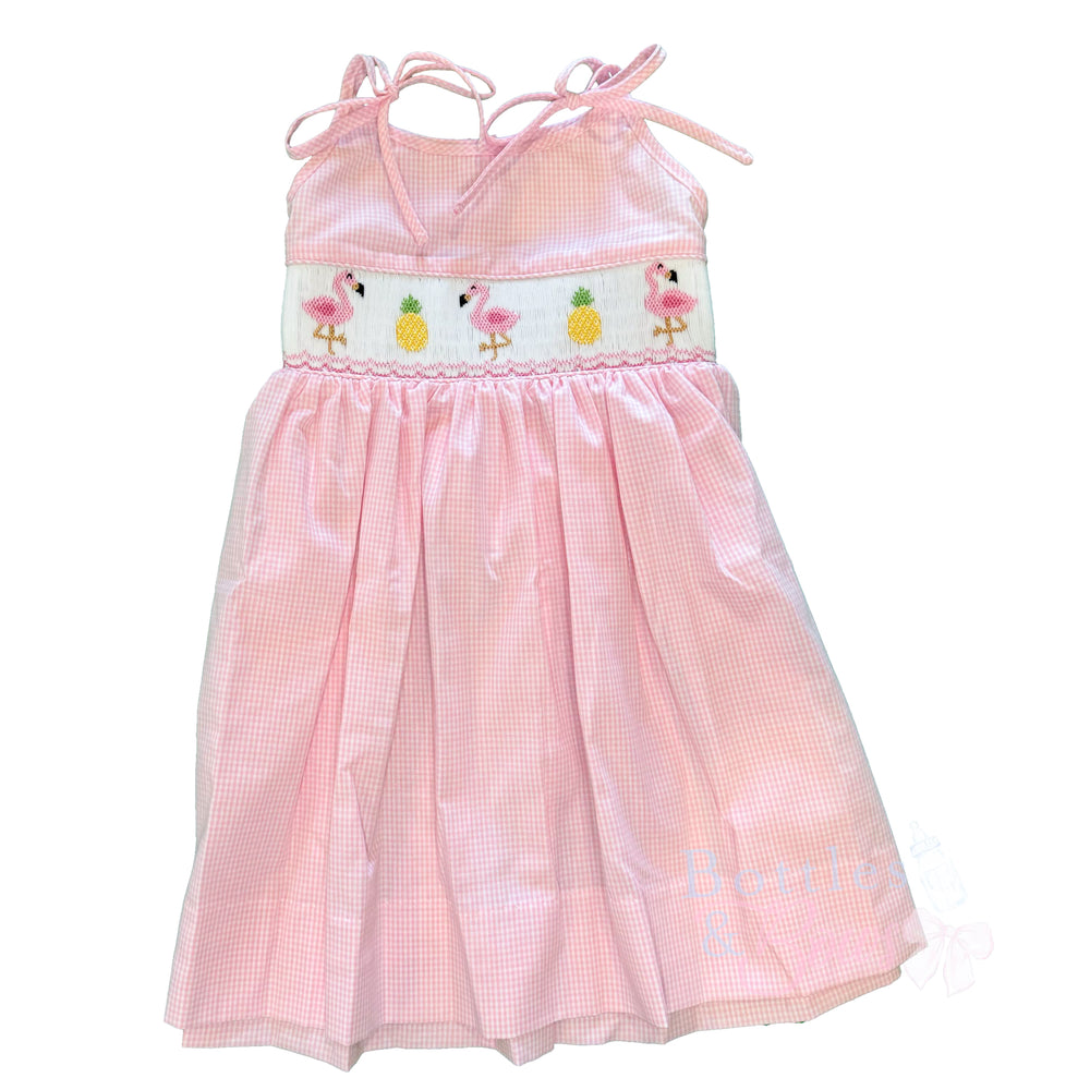 Flamingo Smocked Dress