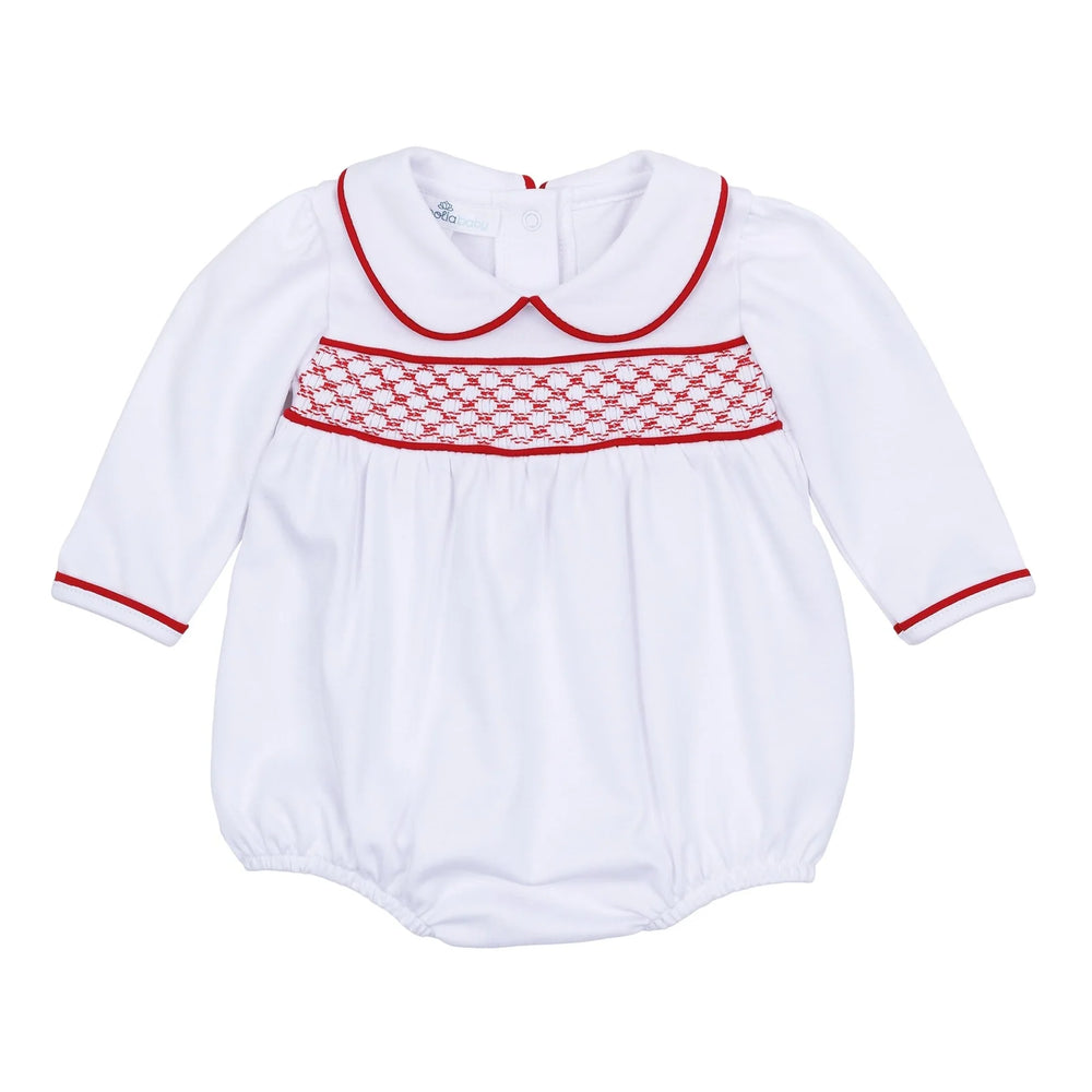 Red & White Smocked Girl Bubble