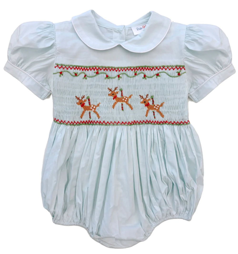 Reindeer Smocked Bubble