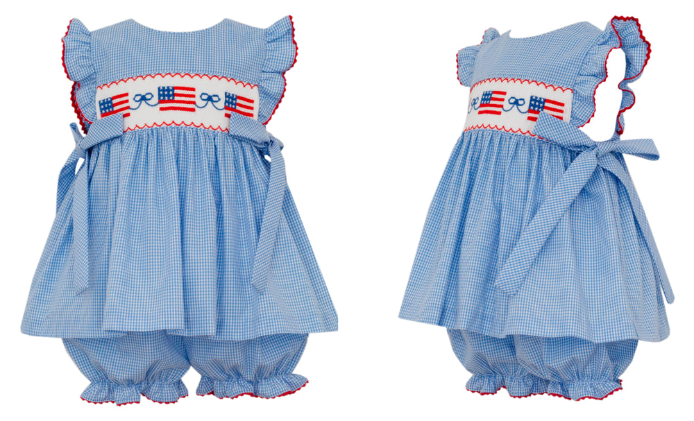 Flag Smocked Bloomer Set