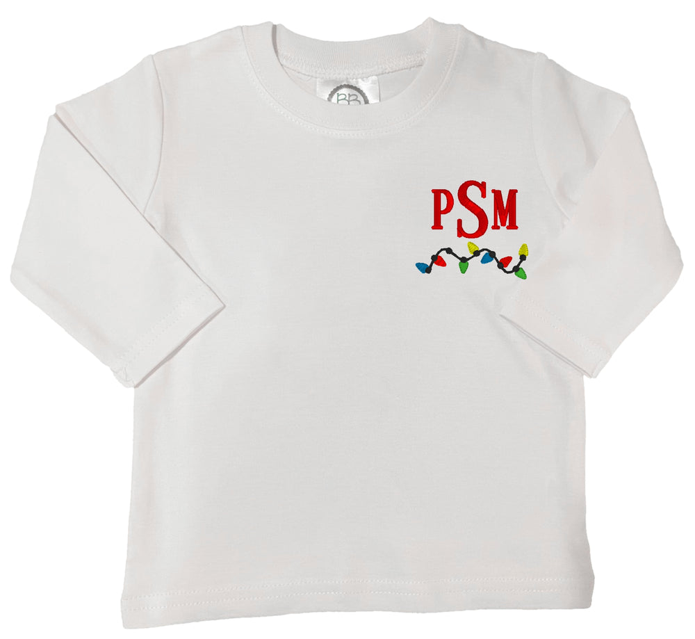 Christmas Lights Embroidered Shirt