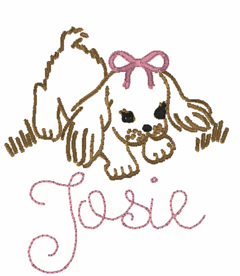 Puppy Outline Embroidery Design