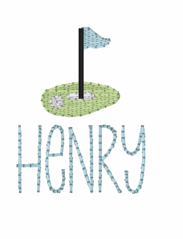 Mini Golf Embroidery Design