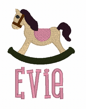 Mini Rocking Horse Embroidery Design