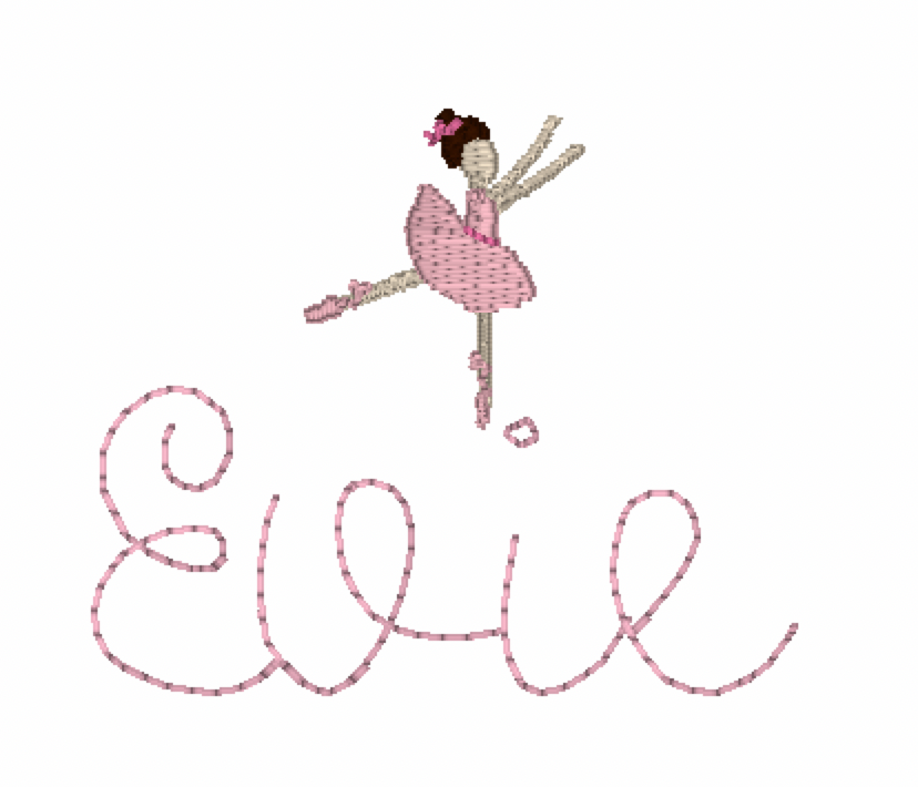 Mini Ballerina Embroidery Design