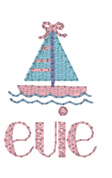 Mini Sailboat Embroidery Design
