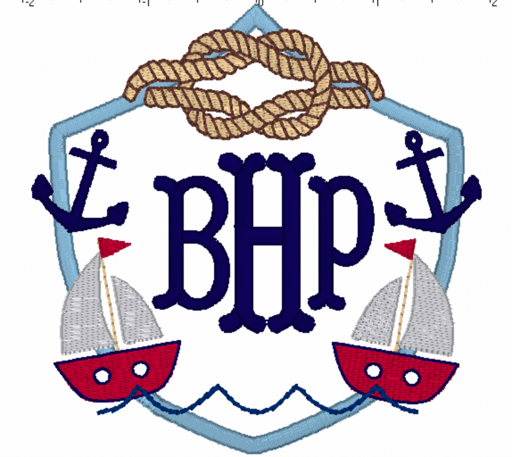Nautical Sailboat Embroidery Design