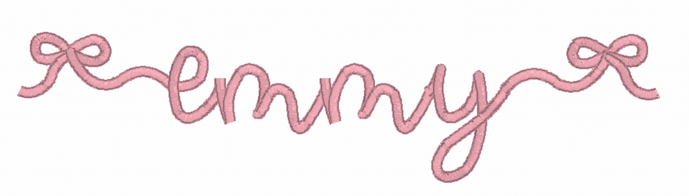 Bow Font Embroidery Design