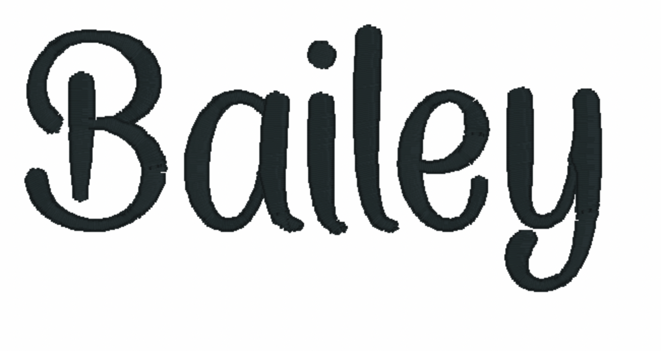 Bailey Font Embroidery Design – Bottles & Bows Boutique