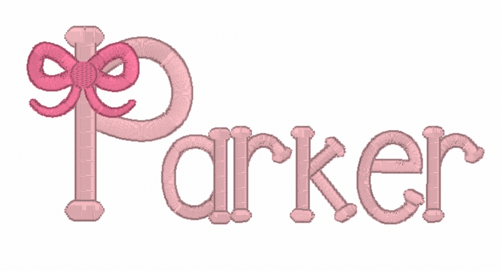 Parker Embroidery Font