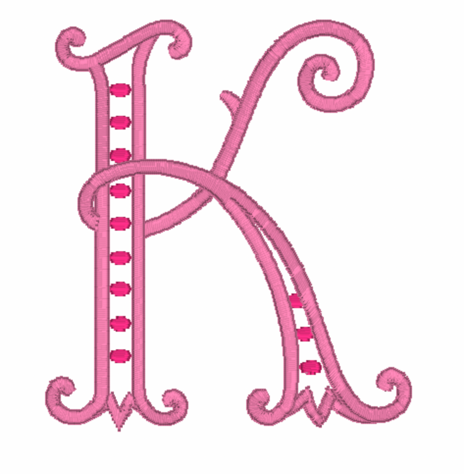 Single Initial Embroidery Font