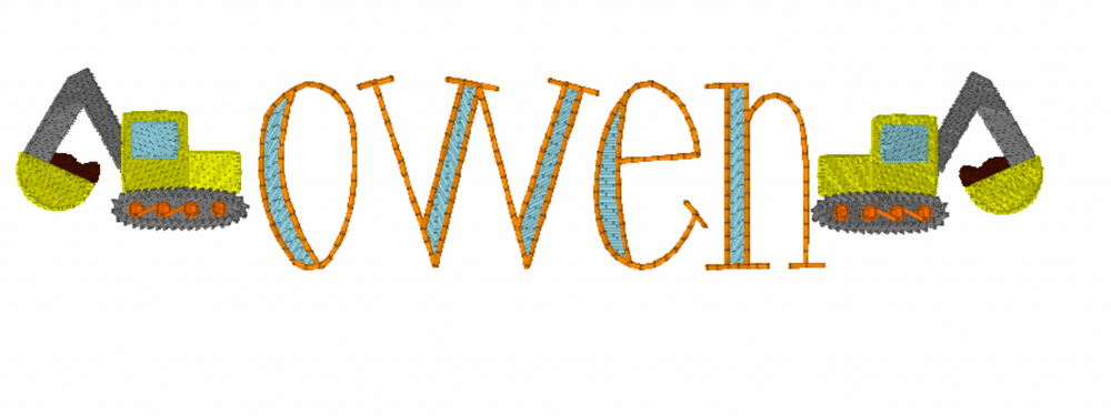 Owen Construction Embroidery Design