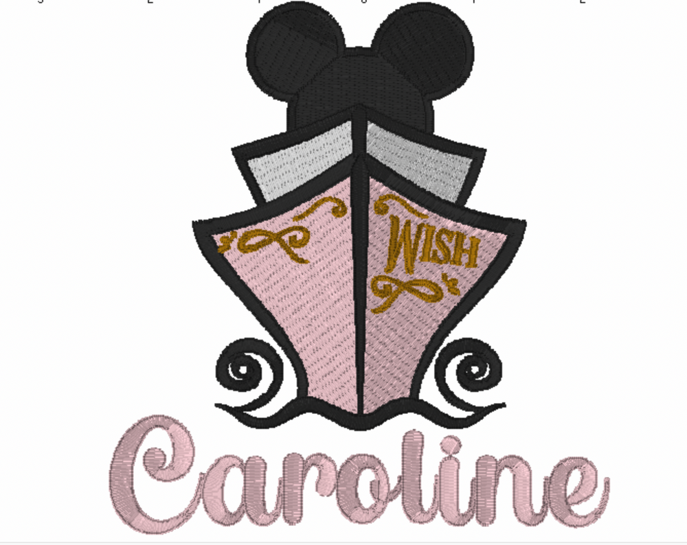 Mouse Cruise Ship Embroidery Design