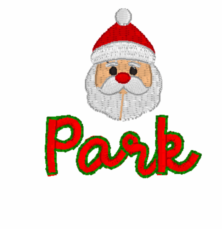 Santa & Name Embroidery Design