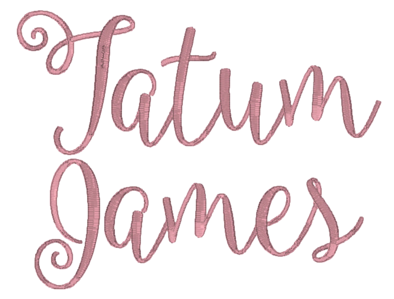 Tatum Script Tatum Script Embroidery Font Design – Bottles & Bows Boutique