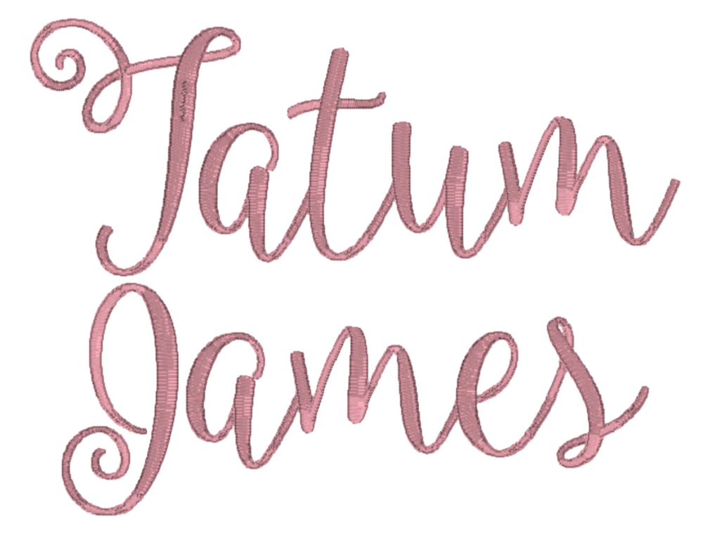 Tatum Script Embroidery Font Design