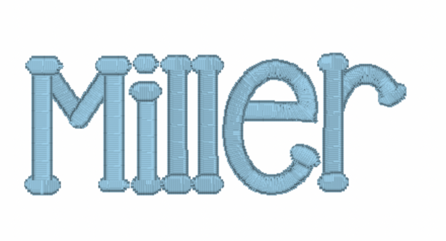 Miller Embroidery Font Design