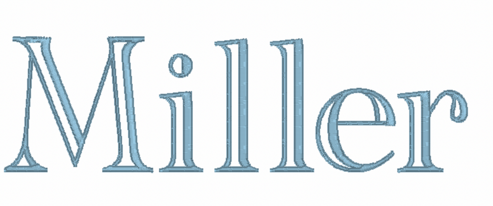 Miller Open Embroidery Font Design