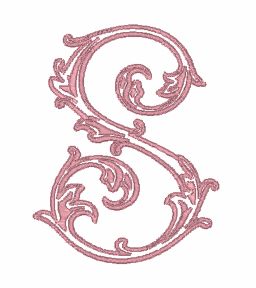 Vine Initial Embroidery Design