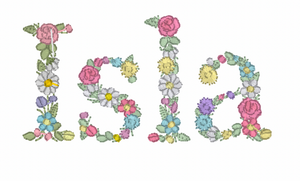 Floral Name Embroidery Design
