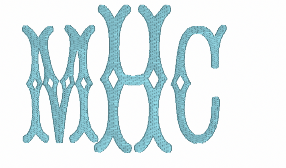 Diamond Initials Embroidery Font