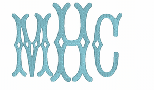 Diamond Initials Embroidery Font