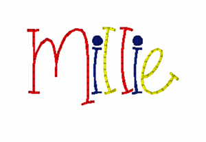 Colorful Name Embroidery Design